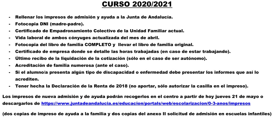 Plazo de admisión 2020-2021-1